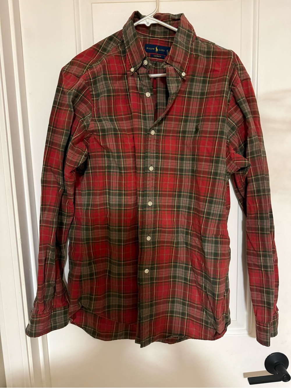 Ralph Lauren Red and Green Plaid Button-Down Shirt